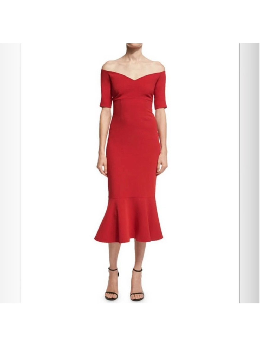 Cinq à Sept Marta Off-Shoulder Midi Dress, Red
